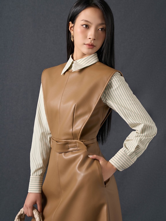Áo sơ mi dài tay cổ đức 2 túi ngực